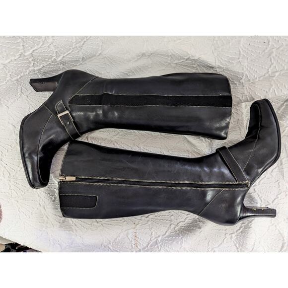 WORTHINGTON! BLACK GENUINE LEATHER ELASTIC INSET, BUCKLE & STRAP BOOTS! SZ 9M - Picture 6 of 12